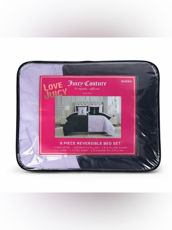 Juicy Couture Other - Juicy Couture Queen Reversible Bedding Set 8 Piece Comforter Sheet Set Glam